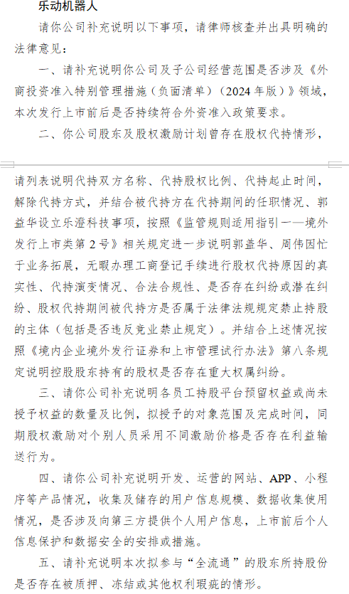 红太阳配资 乐动机器人港股IPO收证监会反馈意见：董事长周伟因忙于业务拓展 无暇办理工商登记手续进行股权代持的真实性